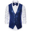 2026 Men's Shiny Gold Sequin Glitter Embellished Blazer Waistcoat Night Club Blazer Wedding Party Waistcoat Stage Singers Vest