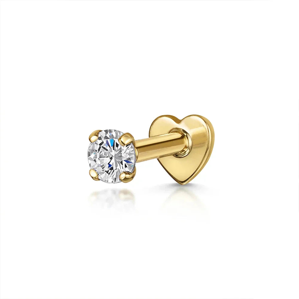Heart Round Ball Flat Helix Piercing Earring 925 Sterling Silver Ear Studs Geometric Zircon Exquisite Trinket Studs Aretes