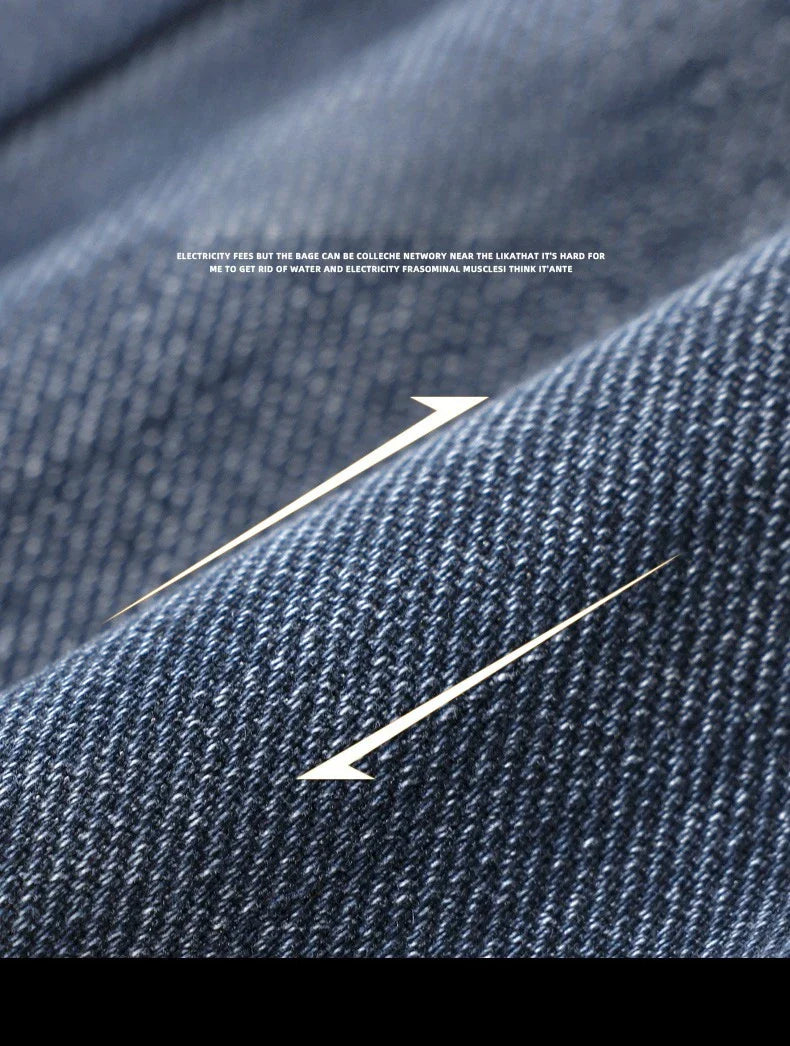  Brand Clothing Spring Summer Slim Men's Jeans Casual Breathable Cotton Fabric Stretch Denim Pants Blue Trousers Male Plus Size