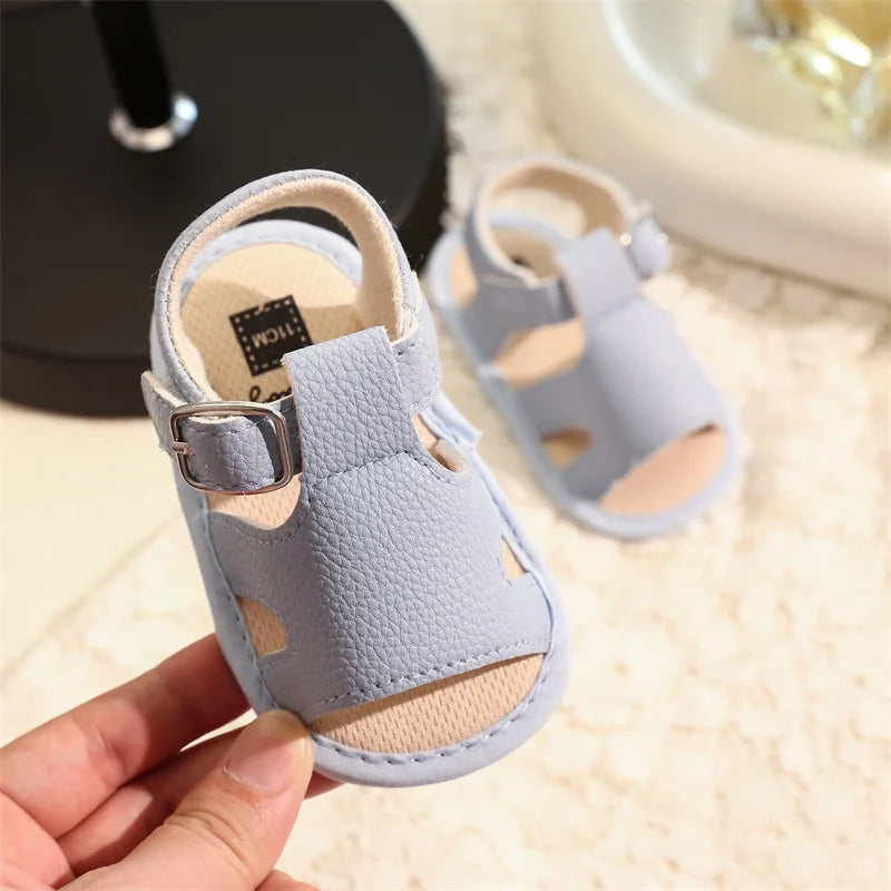 2025 New Toddler First Walker Baby Crib Newborn Baby Summer Sandals Infant Boy Girl Shoes Rubber Soft Sole Non-Slip