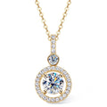 925 Silver Full Moissanite Pendant Necklace Certified 6.5mm D Color Lab Created Diamond Necklace for Women Quality Jewelry Gift