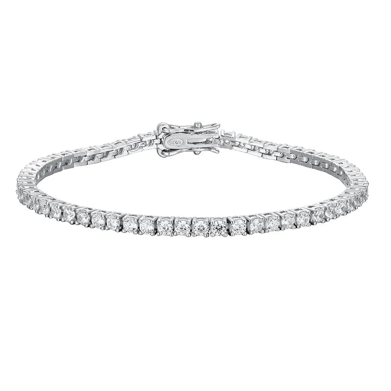 2mm D Color Moissanite Tennis Bracelets for Woman Man Sparkling Diamonds with GRA s925 Sterling Sliver Hip Hop Bracelet