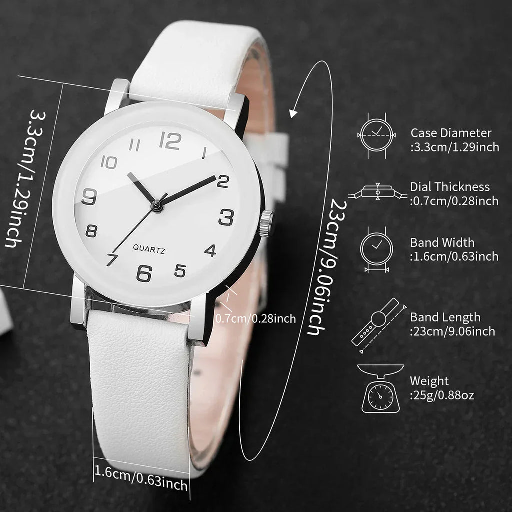 1/2PCS Fashion Couple's Watches Leather Strap Wristwatch Men Women Casual Arabic Dial Quartz Watches (Without Box)