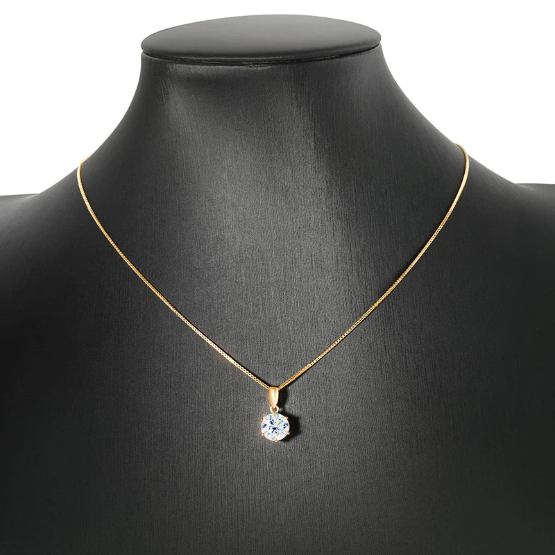 1CT 2CT D Color Moissanite Necklace for Women Flawless Sparkly Simulated Diamond Pendant Sterling Silver 925 Jewelry GRA