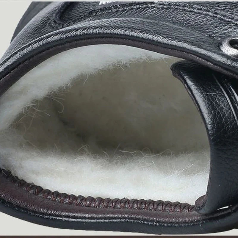 2023 Winter Padded Thickened Men's Cotton Shoes Hundred Casual Snow Boots Men's Leather Shoes Outdoors Men's Shoes Men Boots