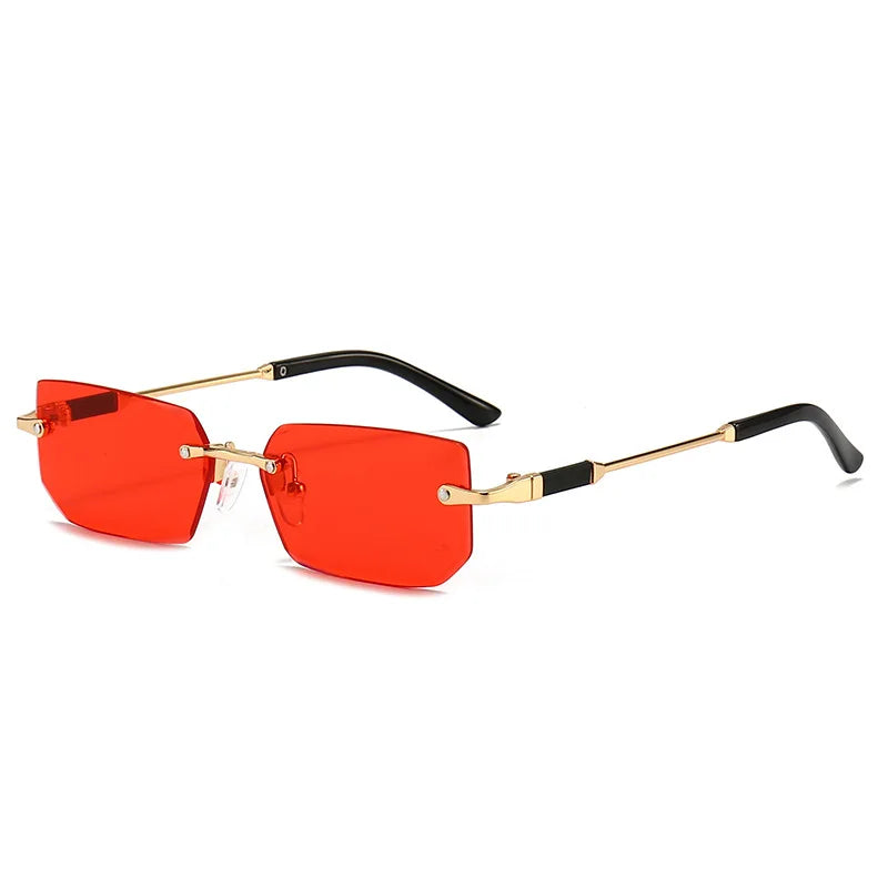 Fashion Rimless Rectangle Sunglasses Popular Women Men Shades Small Square Sun Glasses For Female Male Summer Traveling glasses