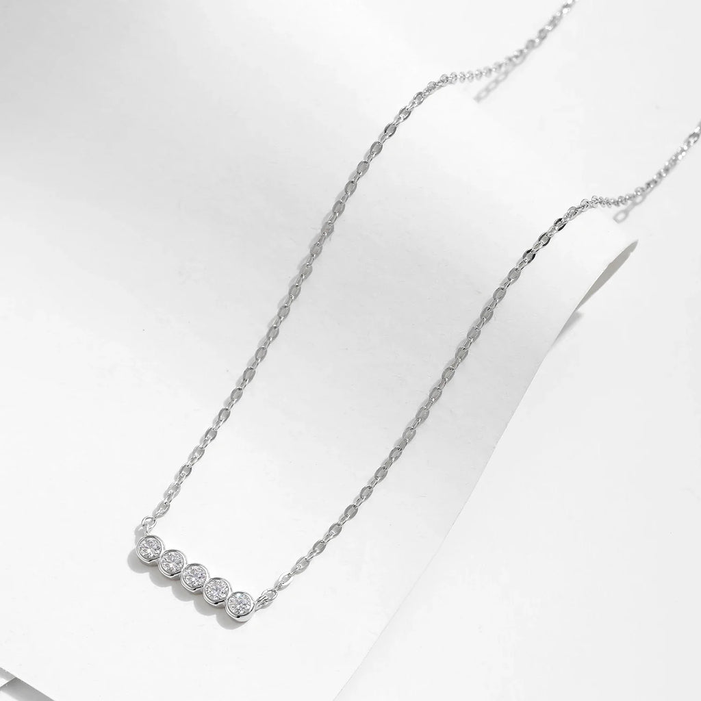 D Color Moissanite 925 Sterling Silver Stackable Pendant Necklaces Lab Diamond Link Chain Jewelry For Women Luxury Gift