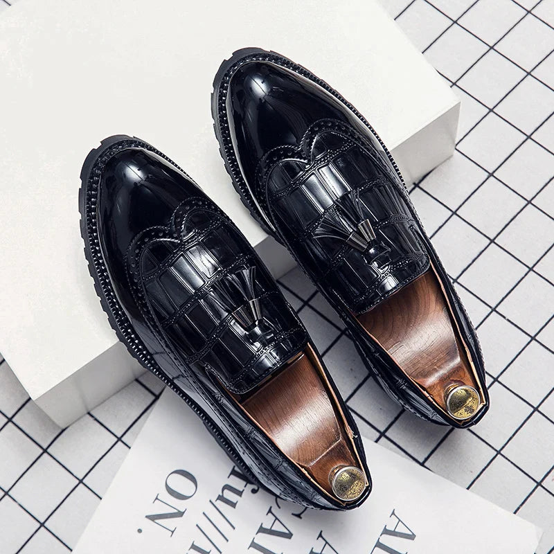 Men's Pointed Toe Retro Leather Shoes – Vintage Formal Dress Shoes EU 40–47