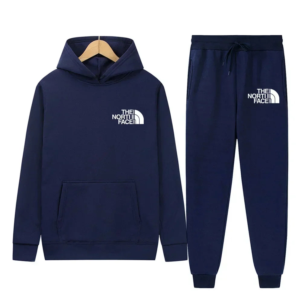 2025 Autumn-Winter Warmth-Resistant New Men's Sportswear - Sport Sweater, Hat-style Hooded Jogging Pants, Two-Piece Sport Set -