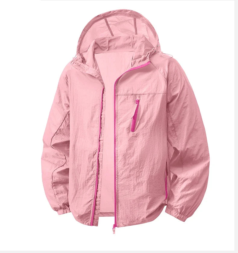 Summer Windbreaker Men Women Lightweight Sun Protection Jacket Unisex Camping Climbing Hiking Outdoor Sports Anti-UV Coat