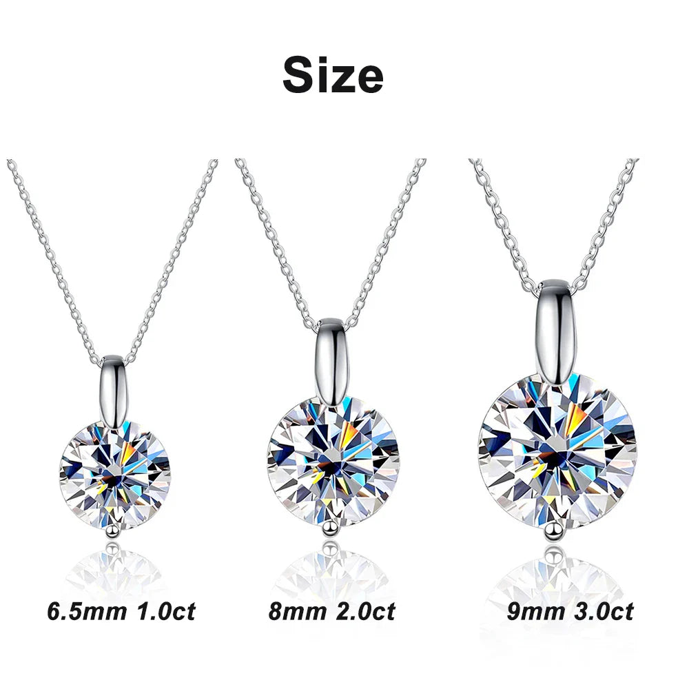 D VVS1 Moissanite Necklace Diamond Pandent 1-3ct GRA Certified s925 Sterling Silver 18k Necklaces for Women Dainty Gift