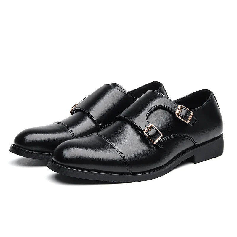 Luxury Brand New Men Casual Shoes Leather Men Fashion Double Buckle Loafers Mens Slip-on Board Oxford Shoes Spring Elegant Flats