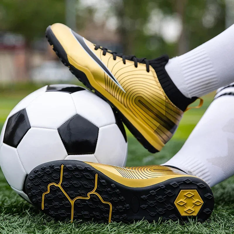 Men Soccer Shoes Ankle Outdoor Long Spikes Football Boots TF Professional Grass Cleats Unisex Football Shoes Chuteira Society