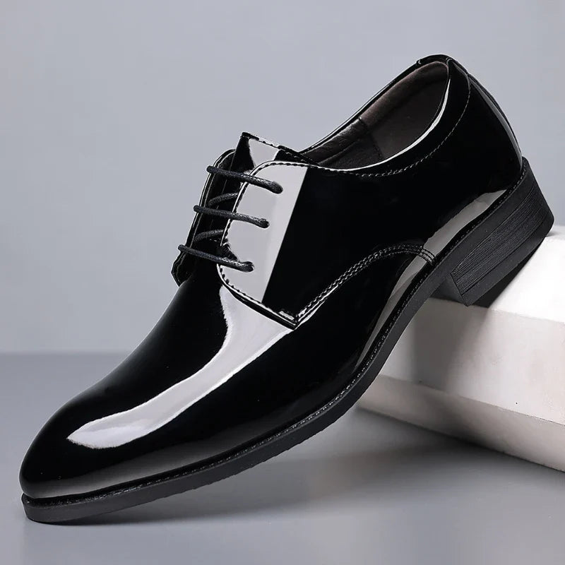 Spring British Style Formal Dress Shoes Black Business Oxfords For Groom Wedding Office Comfortable Big Size Footwear Non Slip