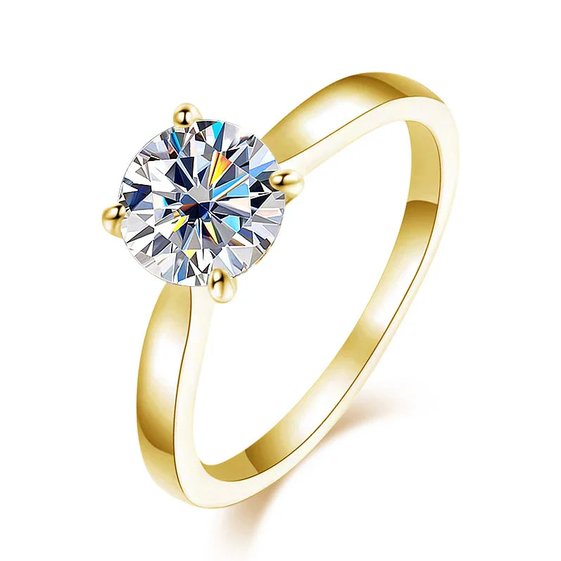 D VVS1 Moissanite Rings for Women Man 4 Prong Solitiare Engagement Wedding Diamond Ring with GRA Certified s925 Sliver