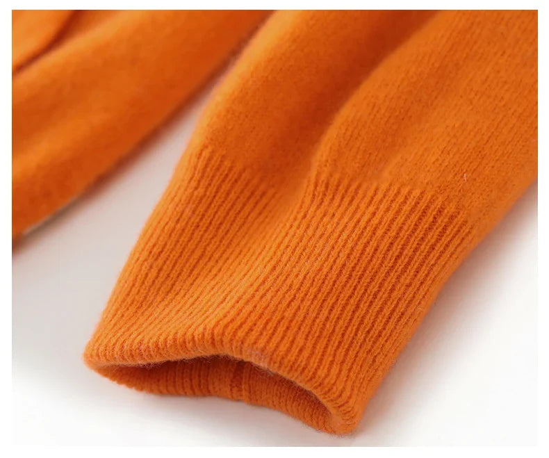 Double-Sided Hooded Zippered Men's Cashmere Cardigan Autumn and Winter Contrasting Color Thickened Loose Casual Knitted Sweater