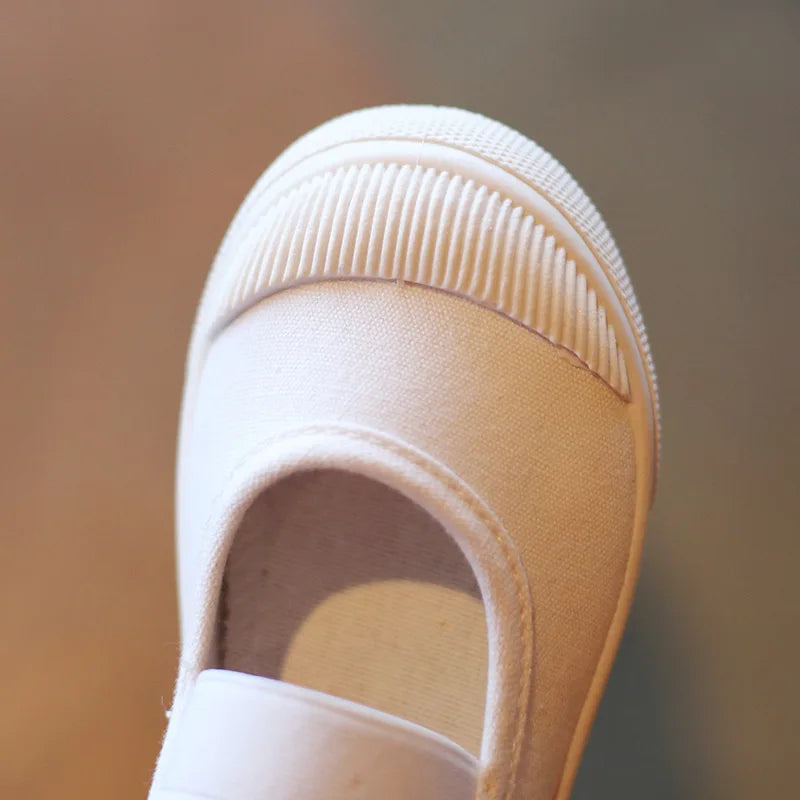 New Spring Summer Children's Canvas Shoes Girls White Shoes Fashion Boys Soft Campus White Causal Shoes Non-slip Sneakers
