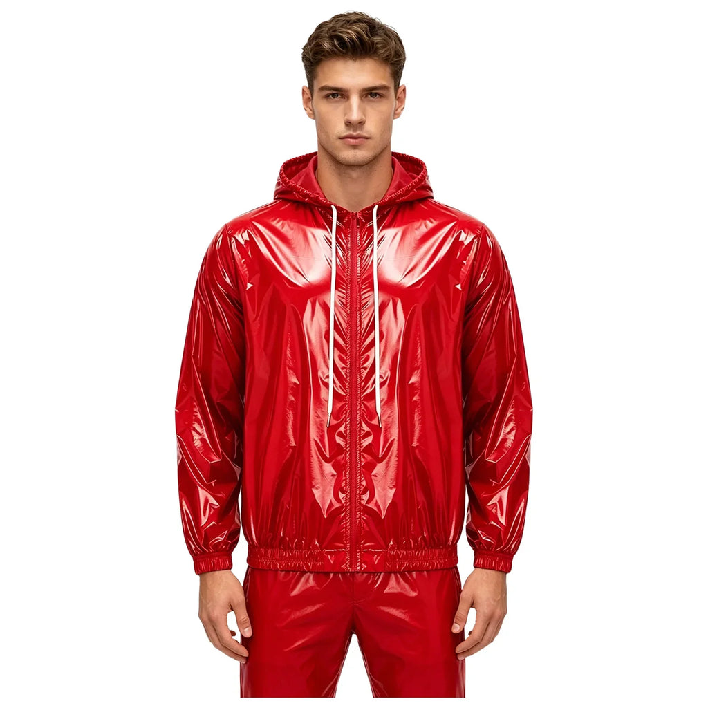 Mens Waterproof Hooded Jacket Tops Breathable Raincoat Waterproof Windproof Outdoor Biking Fishing Jacket Hood Outerwear