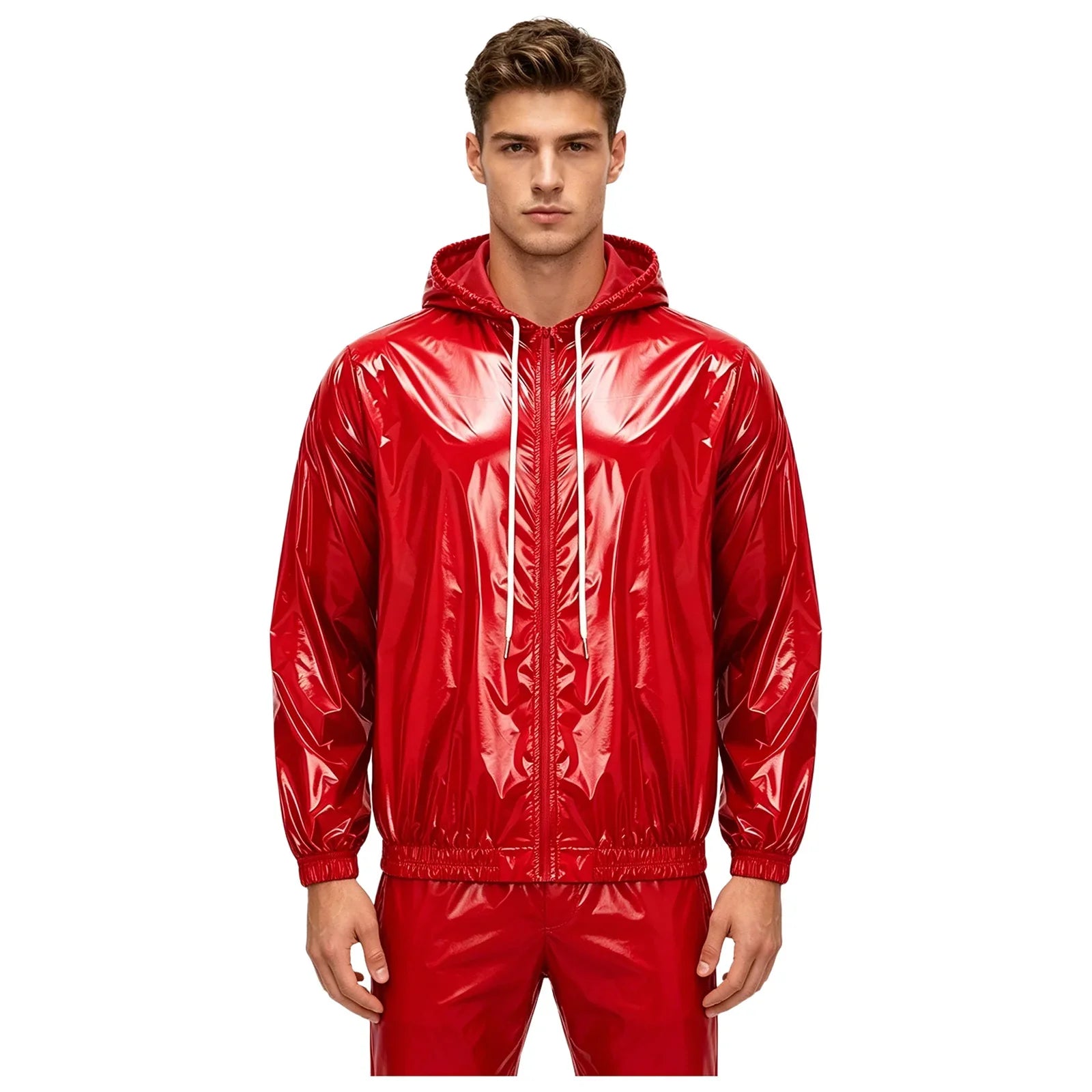Mens Waterproof Hooded Jacket Tops Breathable Raincoat Waterproof Windproof Outdoor Biking Fishing Jacket Hood Outerwear