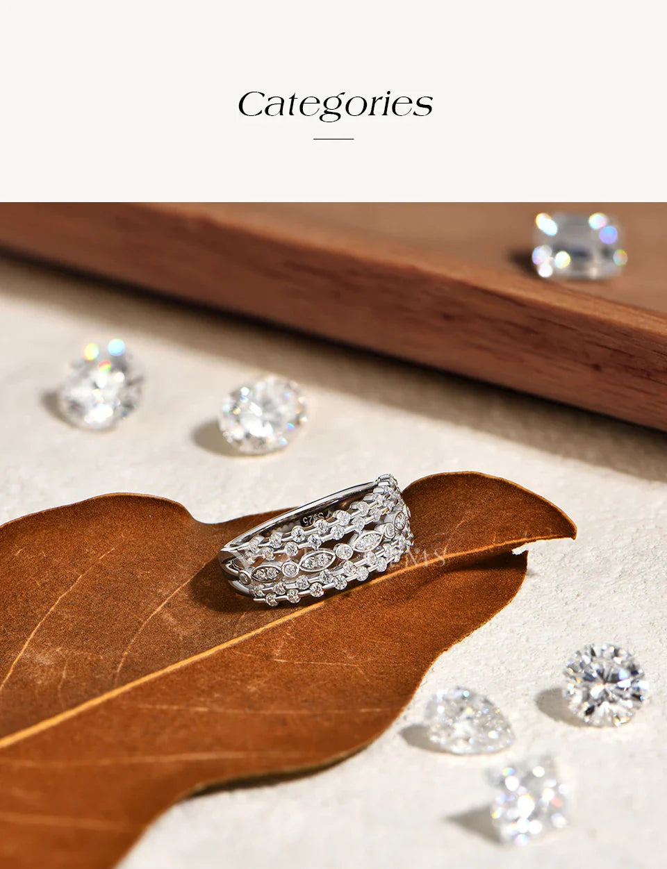 925 Sterling Silver Multi Layer Geometric Rings DVVS1 Moissanite Ring Marquise Shape forWomen Luxury Engagement jewelry