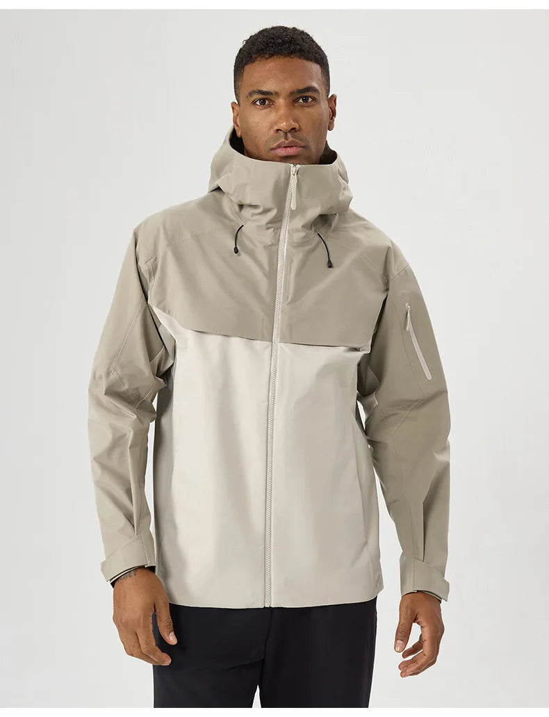 Autumn and Winter Hard-Shell Windbreaker Windproof Rainproof Breathable Outdoor Hiking Mountaineering Ski Suit Hooded Jacket