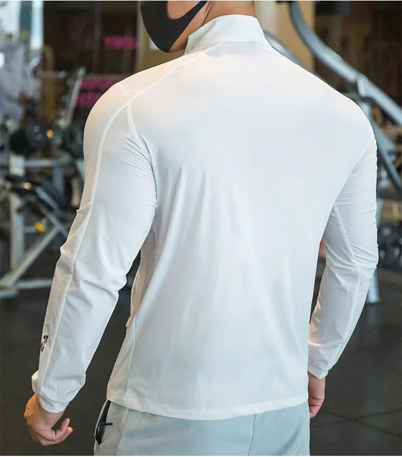 Men's Running Training Elastic Coat Outerwear Gym Tights Jacket Outdoor Cycling Sweatshirt Dry Fit Breathable Compression Tops