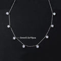 8 Stone Round Cut Real Moissanite Necklace for Women Floating Tiny Diamonds Neck Chain S925 Silver 18K Gold Plated Jewelry Gift