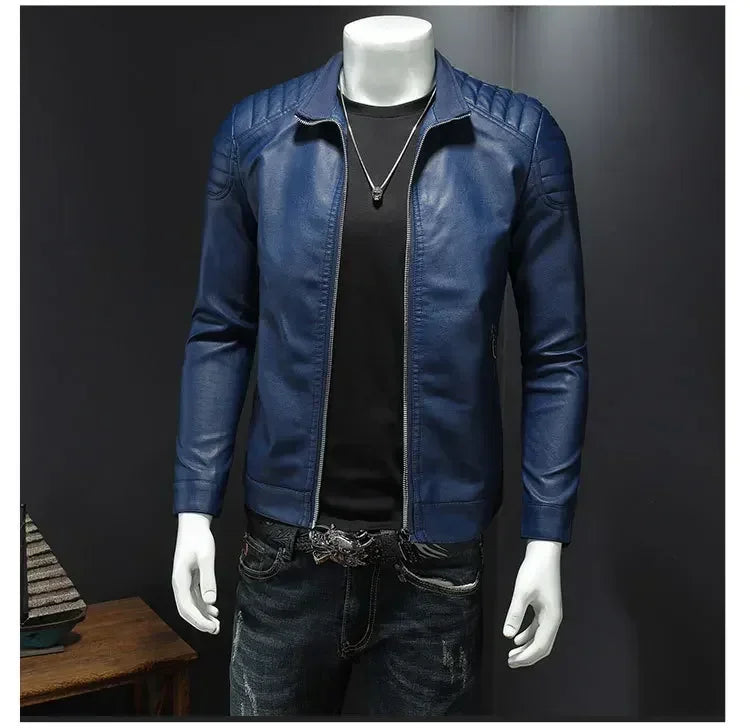 Men Leather Jacket Motorcycle Streetwear Baseball Outdoor Bomber Casual coat Men Autumn Motorcycle Windbreaker Male Outwear