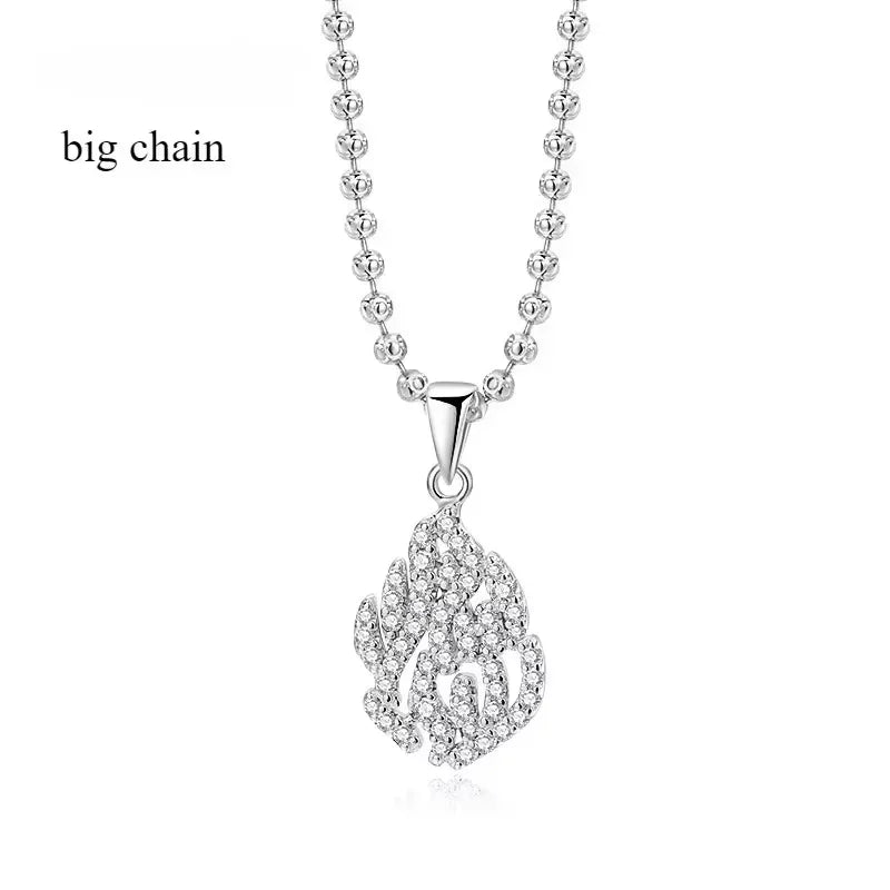 18k Plated All Real Moissanite Necklace for Women Wedding Classic Lab Diamond Pendant Sterling Silver 925 Chain Wholesale