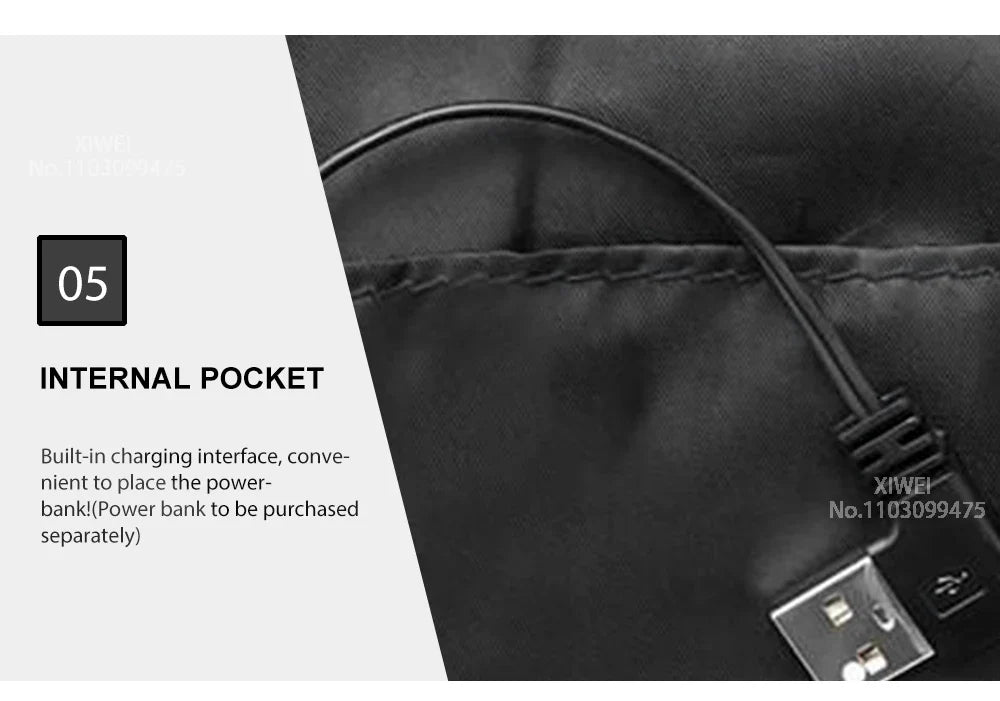 Heated Jacket Men Women USB Self Heated Clothing Washed Cotton Warm Coats Winter Thermal Skiing Camping Hiking Jacket 2-21 Areas
