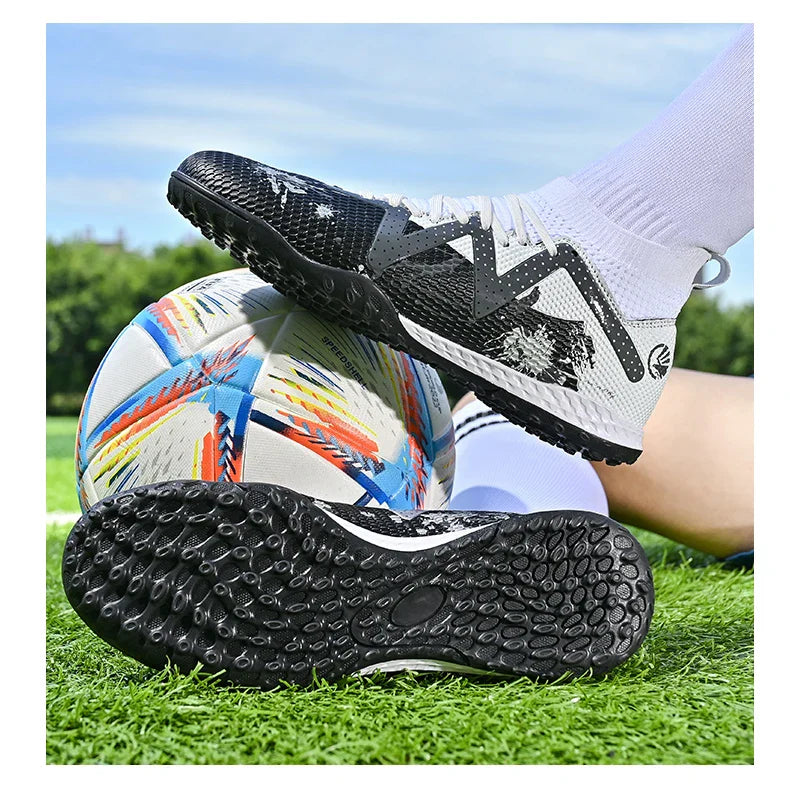 Men New TF Football Boots Society Indoor Original Top Quality Non Slip Male Soccer Shoes Sneakers Ultralight Breathable Ankle