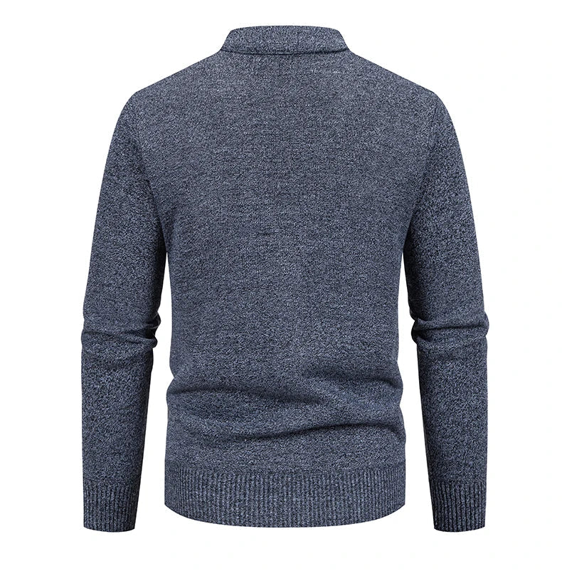 Men Plaid Cardigan V-neck Fleece Sweater Men's  Autumn Clothing Classic Cardigans Jacket Button Mens Knitting Outwear