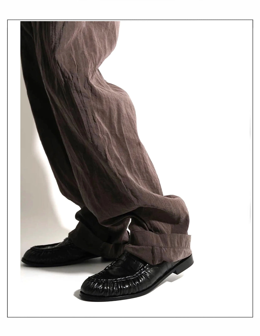 Loafers for men's eel skin pleated design a top layer cowhide slip in formal dress shoe suitable for casual work and commuting