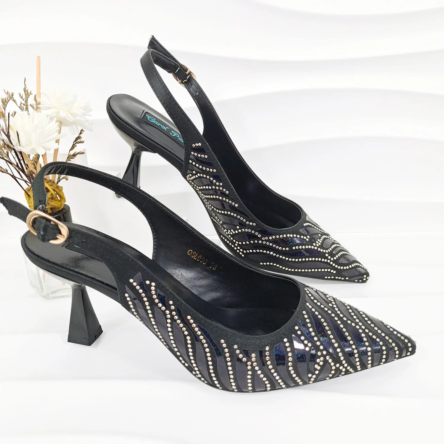 Fashion Shoes Matching Bag Set Decorated with Crystal Ladies Wedding Party