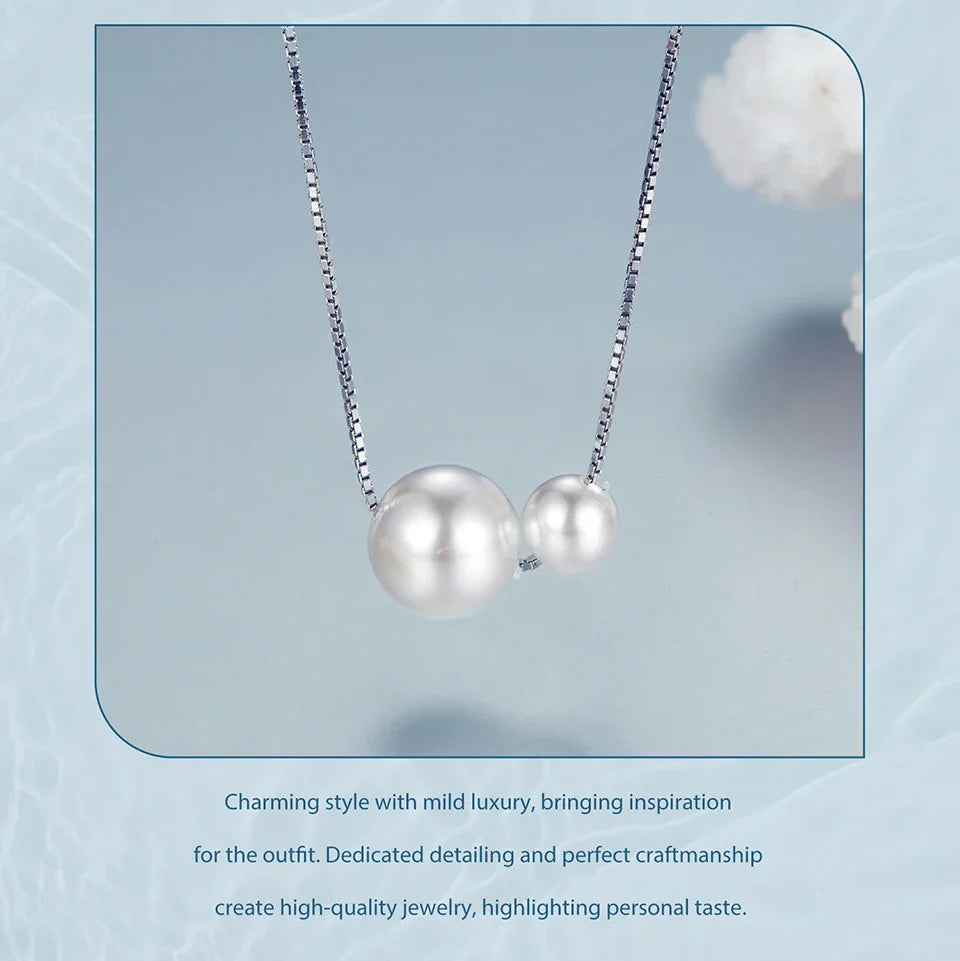 925 Sterling Silver Pearl Pendant Necklace for Women, Dainty Gold Plated Pearl Choker Necklaces Birthday Jewelry Gift