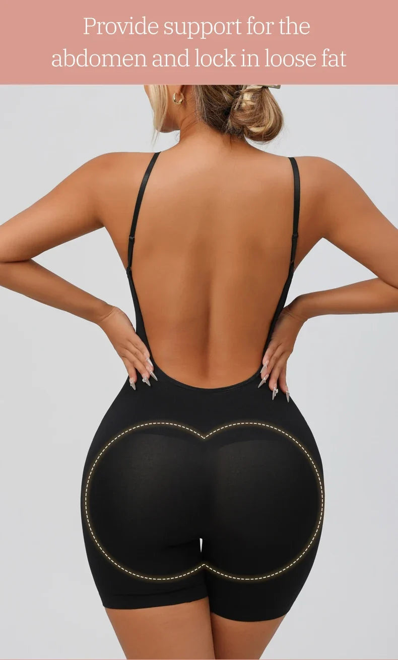 Seamless Low Back Bodysuit Shapewear Women Butt Lifter Smooth Body Shaper Backless Slimming Sheath Flat Belly Corset Underwear