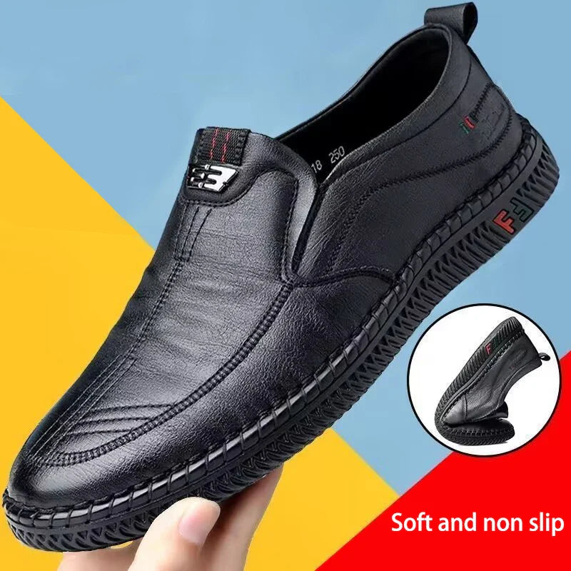 Summer Men's Casual Business Leather Shoes With Fashionable Design and Super Fiber Leather Surface For Comfort and Breathability