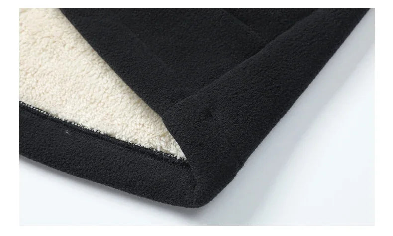 2024 Autumn and Winter Lambswool Vests Men New Warm Padded Stand-up Collar Large Size Casual Versatile Trend Jacket Shoulders