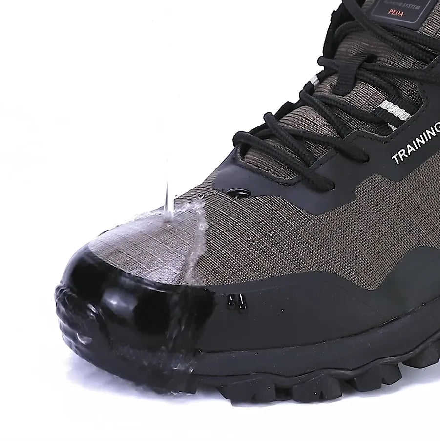 Men New Hiking Shoes Outdoor Waterproof Wear Resistant Non Slip Sneakers Male Casual Lightweight Lace-Up Walking Shoes