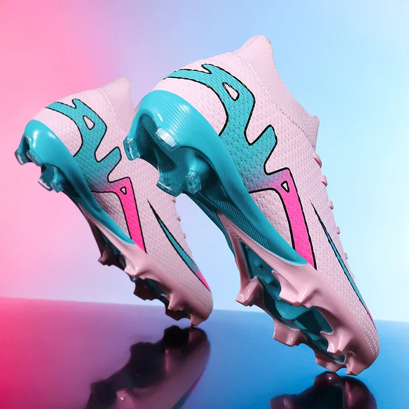 New Men Football Boots Cleats High-top Sneakers High-quality Non-Slip Indoor Soccer Shoes Futsal Grass Match Hot-selling Outdoor