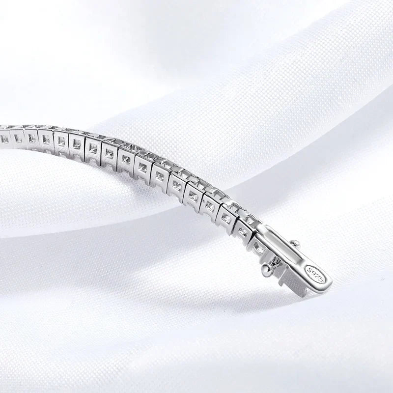 2MM D Color 100% Real Moissanite Tennis Bracelet for Women Lab Diamond Original Silver 925 Jewelry Hip Hop Party Chain