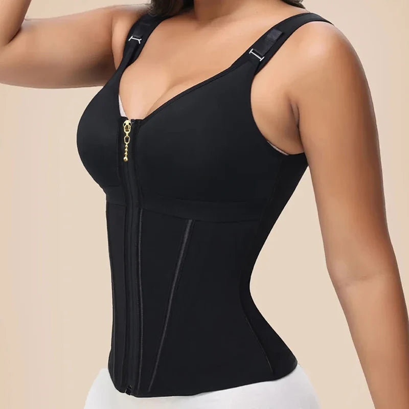 Waist Trainer Corset for Women Tummy Control Sport Workout Body Shaper Vest Steel Boned Overbust Bustier Top