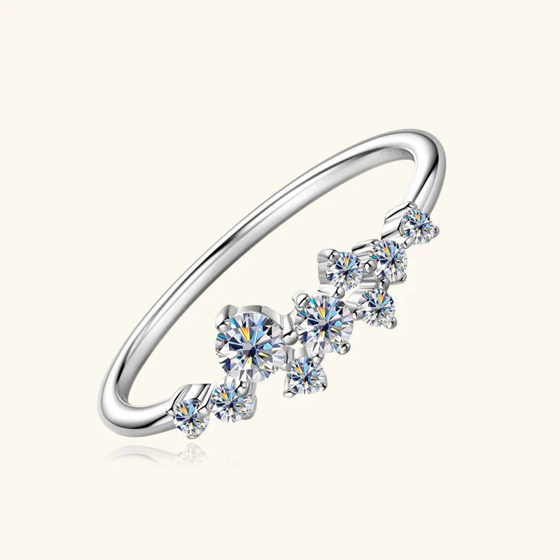 Moissanite Diamond Necklace Ring 925 Sterling Silver Cluster Pendant Jewelry Set For Women Laides Engagement Rings Gift