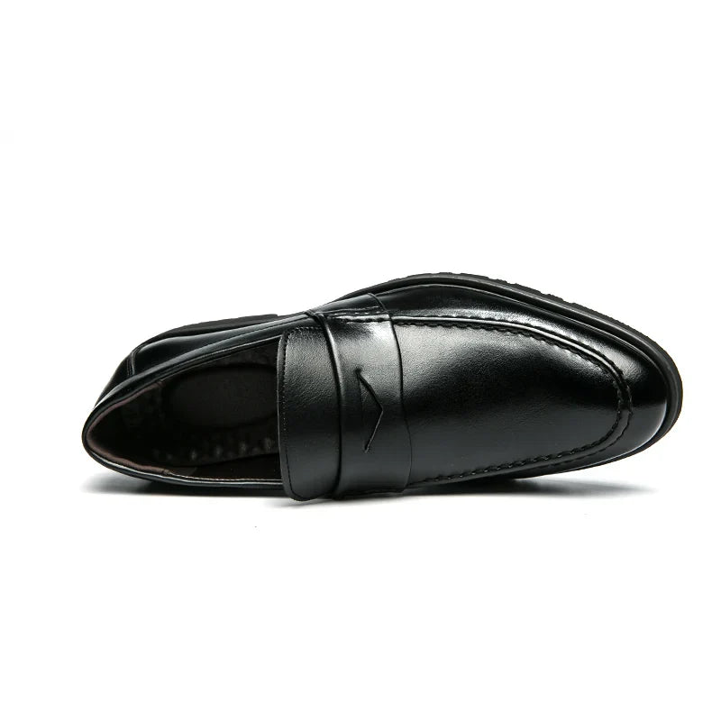 Mens Casual Leather Breathable Business Designer Brand Office Loafers Formal Classic Smile Footwear Dress Shoes for Men Flats 48