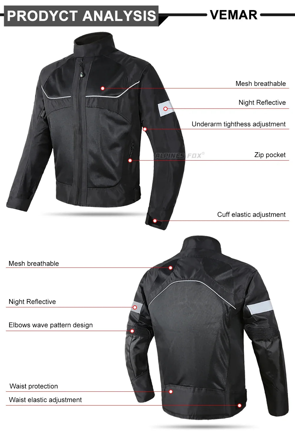 Summer Motorcycle Jacket Men's Motocross Jacket Motorcyclist Jacket Protective Gear Coat Racing Reflective Oxford Clothing M-5XL
