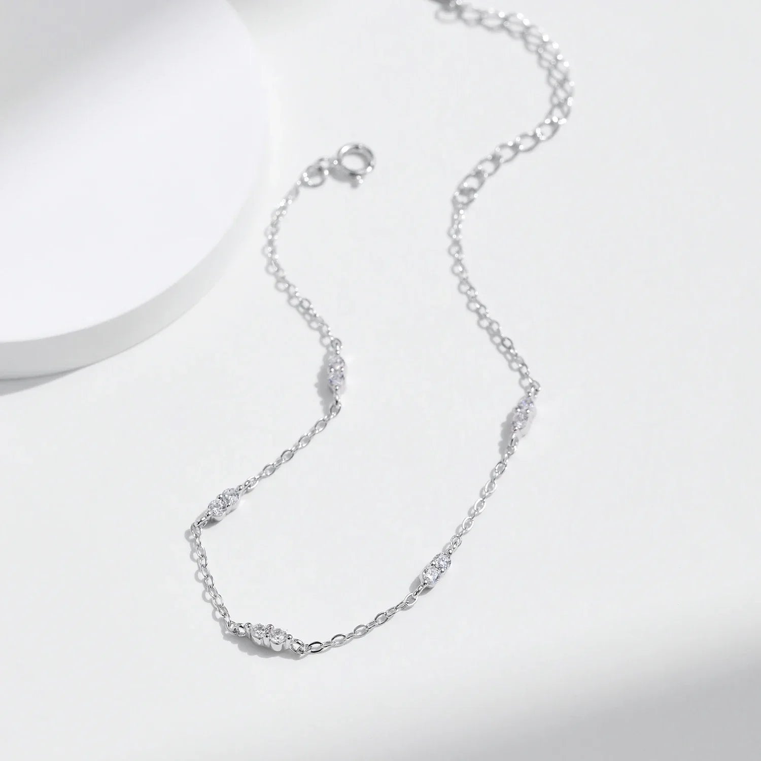 Dazzling Zirconia Bracelets 925 Sterling Silver Link Chian Fashion Stackable Bracelet For Women Fine Jewelry