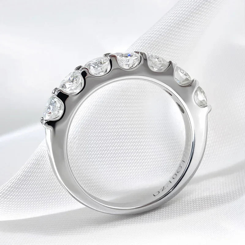 3/4mm Sparkling Moissanite Stackable Ring Certified Wedding Band for Women 100% Real Pure 925 Silver Rings Jewelry