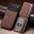 SUTENI Wireless Charging Phone Case Magnet Card Holder Stand Faux Leather For iPhone 17 Pro Max 16 Plus 15 14 13 12