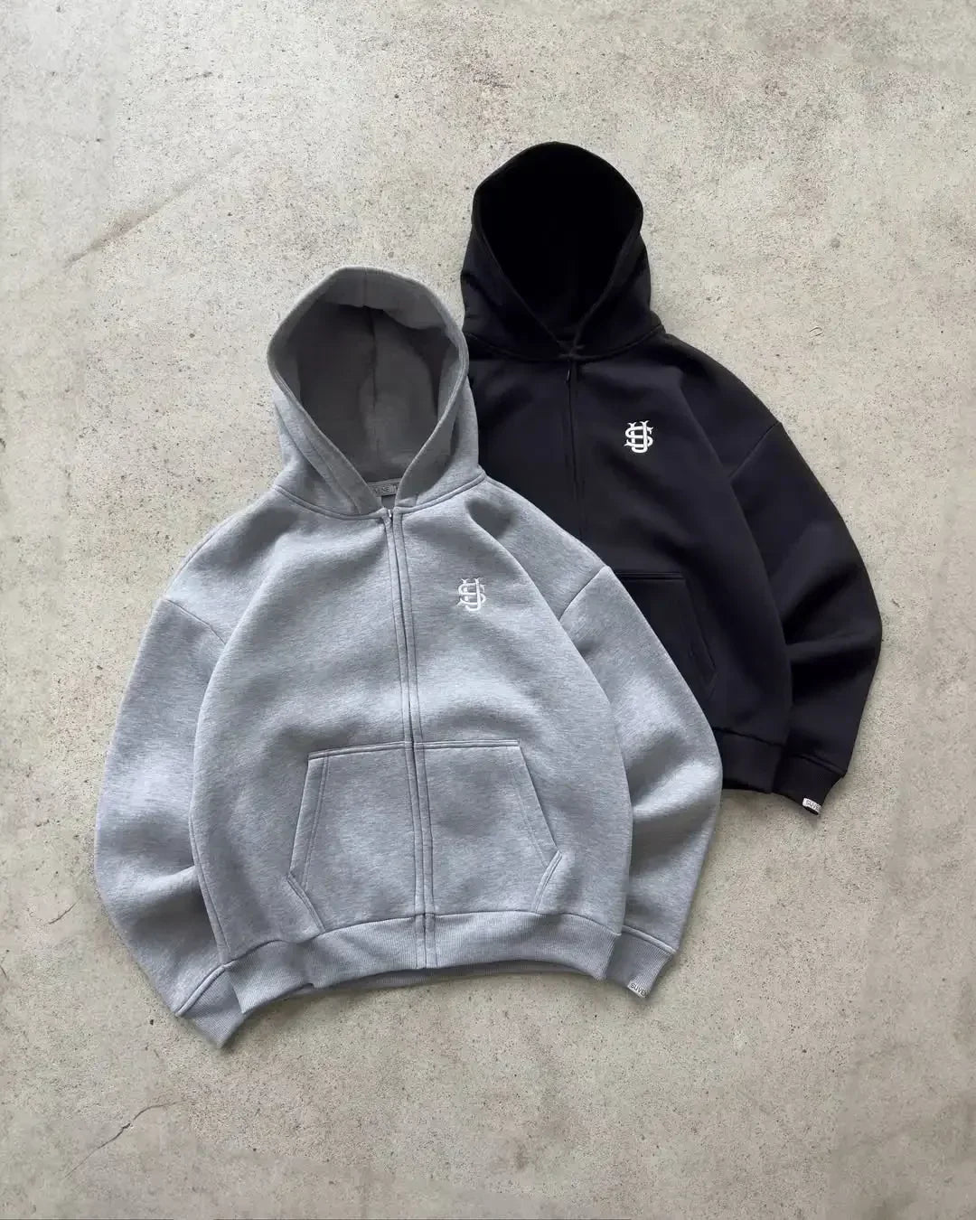 Embroidered casual zipper hoodie sweatpants two-piece set Y2K clothing men's hip-hop oversized sweatpants casual pants