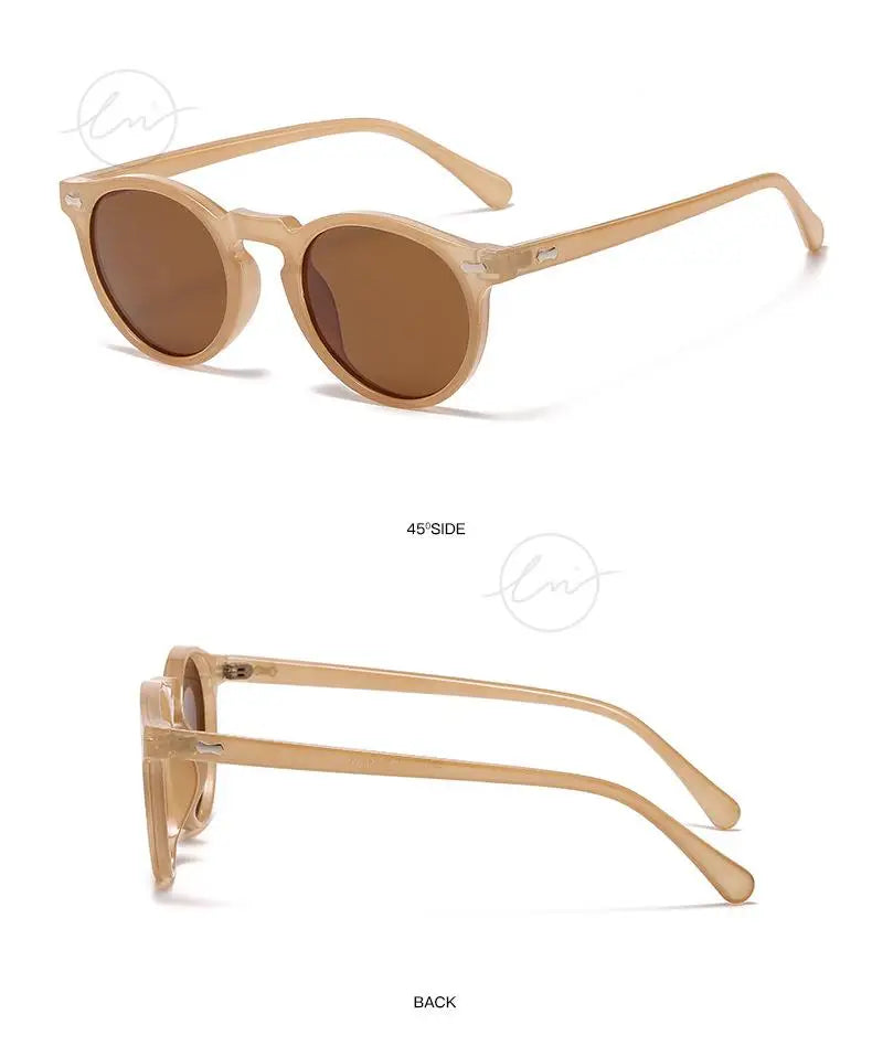 Retro Round Polarized Sunglasses Women Men Classic Leopard Frame Driving Shades Vintage Sun Glasses Unisex UV400 Gafas De Sol